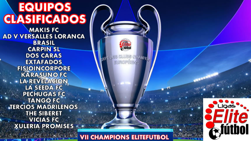 EQUIPOS CLASIFICADOS VII CHAMPIONS ELITEFUTBOL